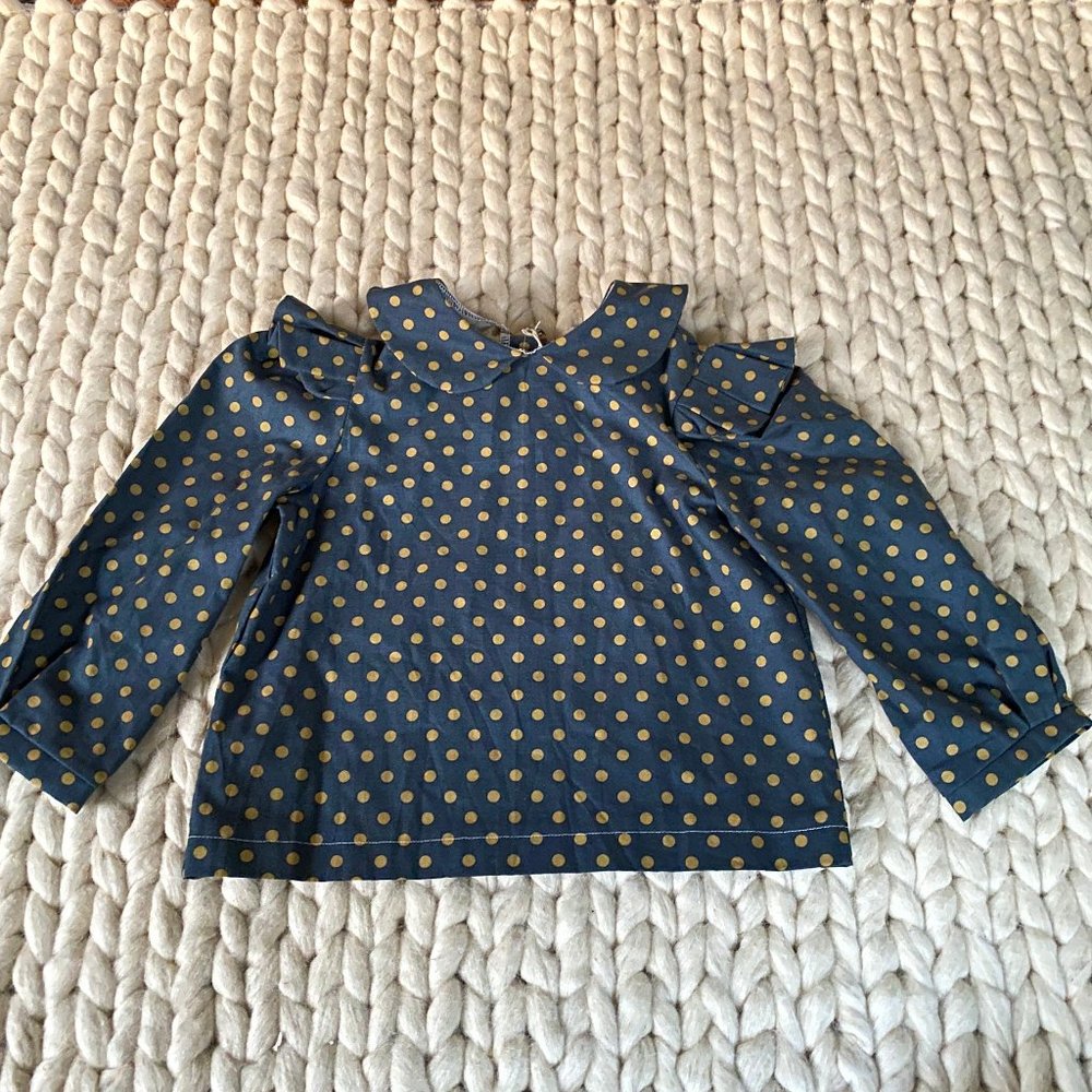 NWT Fleur & Dot Organic Polka Dot Blouse